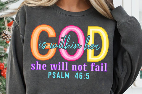God is within her she will not fail Psalm 46:5 SVG PNG, Christian SVG SVG SVG Studio 