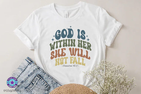 God is within her she will not fall, Christian SVG PNG, Christian Quote SVG FiveStarCrafting 