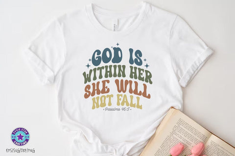 God is within her she will not fall, Christian SVG PNG, Christian Quote SVG FiveStarCrafting 