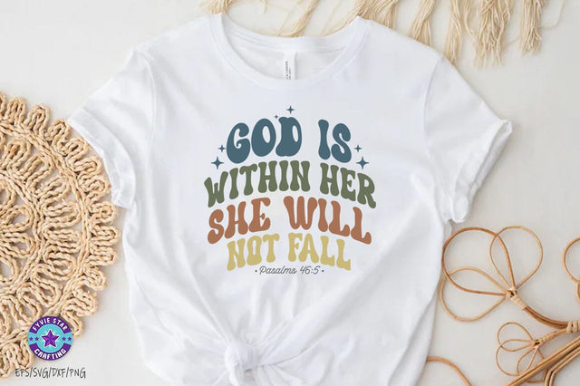 God is within her she will not fall, Christian SVG PNG, Christian Quote SVG FiveStarCrafting 