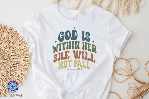 God is within her she will not fall, Christian SVG PNG, Christian Quote SVG FiveStarCrafting 