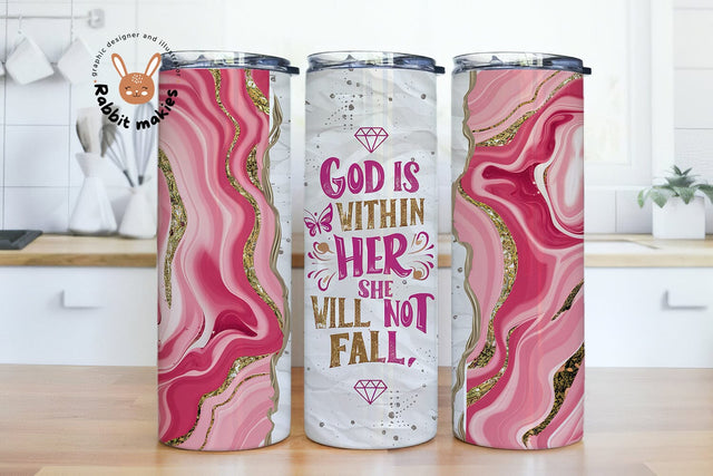 God is Within Her She will not Fall Skinny Tumbler Sublimation Png Bible Quotes Sublimation Rabbitmakies 