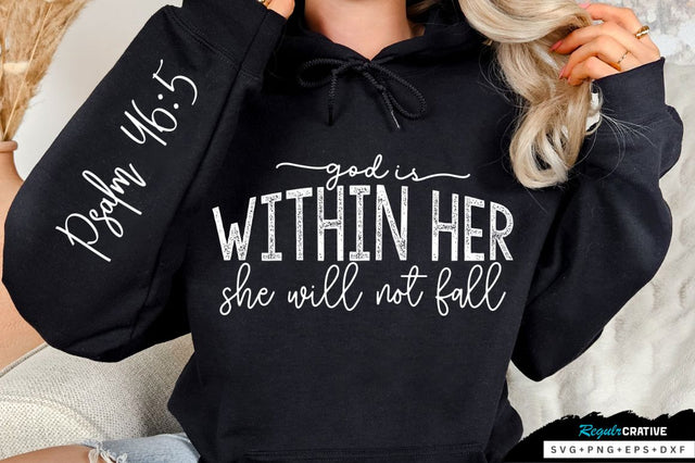 God Is Within Her She Will Sleeve SVG Design SVG Regulrcrative 