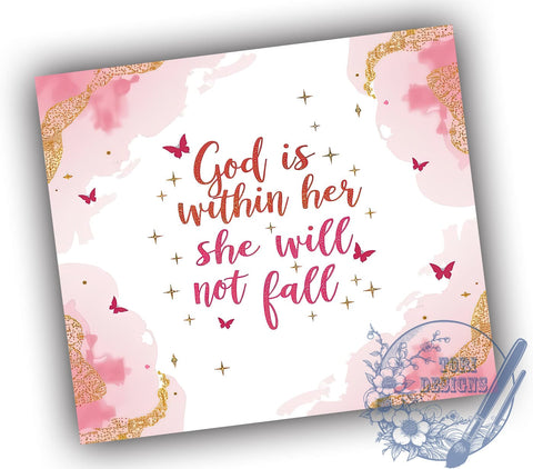 God is Within Her Tumbler, Bible Quotes Tumbler Wrap, 20oz Christian Drinkware, Inspirational Tumbler Design, Faith-Based Sublimation Wrap, Digital Download Tumbler, Religious Gift Tumbler Sublimation ToriDesigns 