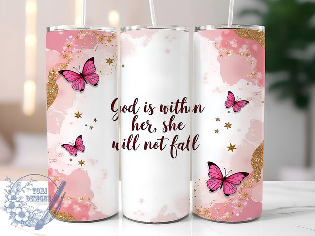 God is Within Her Tumbler, Bible Quotes Tumbler Wrap, 20oz Christian Drinkware, Inspirational Tumbler Design, Faith-Based Sublimation Wrap, Digital Download Tumbler, Religious Gift Tumbler Sublimation ToriDesigns 