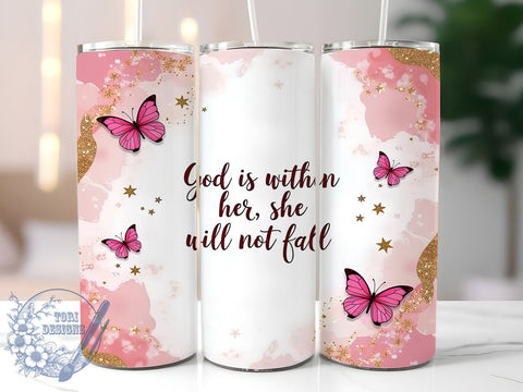 God is Within Her Tumbler, Bible Quotes Tumbler Wrap, 20oz Christian Drinkware, Inspirational Tumbler Design, Faith-Based Sublimation Wrap, Digital Download Tumbler, Religious Gift Tumbler Sublimation ToriDesigns 