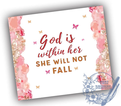 God is Within Her Tumbler, Bible Quotes Tumbler Wrap, 20oz Christian Drinkware, Inspirational Tumbler Design, Faith-Based Sublimation Wrap, Digital Download Tumbler, Religious Gift Tumbler Sublimation ToriDesigns 