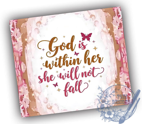 God is Within Her Tumbler, Bible Quotes Tumbler Wrap, 20oz Christian Drinkware, Inspirational Tumbler Design, Faith-Based Sublimation Wrap, Digital Download Tumbler, Religious Gift Tumbler Sublimation ToriDesigns 