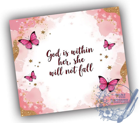God is Within Her Tumbler, Bible Quotes Tumbler Wrap, 20oz Christian Drinkware, Inspirational Tumbler Design, Faith-Based Sublimation Wrap, Digital Download Tumbler, Religious Gift Tumbler Sublimation ToriDesigns 