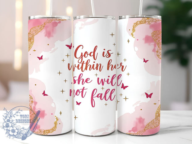God is Within Her Tumbler, Bible Quotes Tumbler Wrap, 20oz Christian Drinkware, Inspirational Tumbler Design, Faith-Based Sublimation Wrap, Digital Download Tumbler, Religious Gift Tumbler Sublimation ToriDesigns 