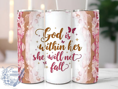 God is Within Her Tumbler, Bible Quotes Tumbler Wrap, 20oz Christian Drinkware, Inspirational Tumbler Design, Faith-Based Sublimation Wrap, Digital Download Tumbler, Religious Gift Tumbler Sublimation ToriDesigns 