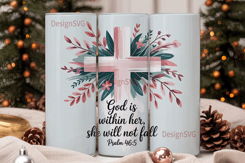 God Is Within Her Tumbler Wrap Sublimation DesignSVG 