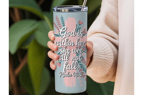 God Is Within Her Tumbler Wrap Sublimation DesignSVG 