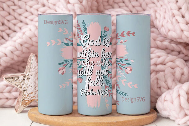God Is Within Her Tumbler Wrap Sublimation DesignSVG 