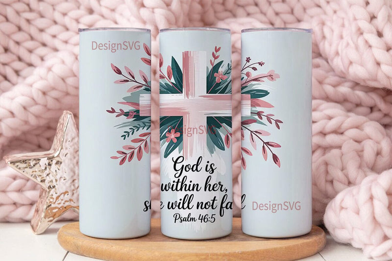 God Is Within Her Tumbler Wrap Sublimation DesignSVG 