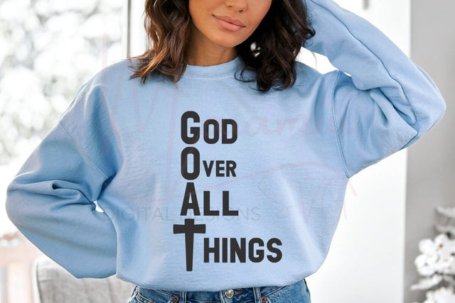 God Over All Things SVG | Faith Christian Quote SVG PNG DXF EPS | Religious Shirt Design for Cricut | Bible Verse Inspiration Cut File SVG MaiamiiiSVG 