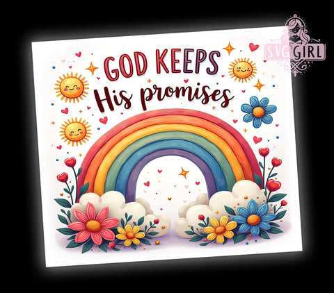 God Promises, Faith Tumbler, 20oz Tumbler, Sublimation Design, Christian Gift, Inspirational Drinkware, Religious Decor Sublimation SvggirlplusArt 