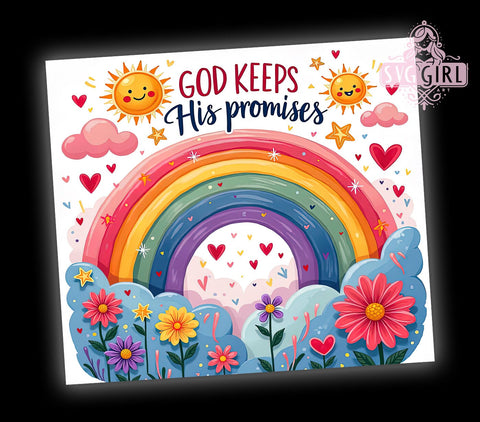 God Promises, Faith Tumbler, 20oz Tumbler, Sublimation Design, Christian Gift, Inspirational Drinkware, Religious Decor Sublimation SvggirlplusArt 