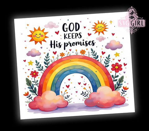 God Promises, Faith Tumbler, 20oz Tumbler, Sublimation Design, Christian Gift, Inspirational Drinkware, Religious Decor Sublimation SvggirlplusArt 