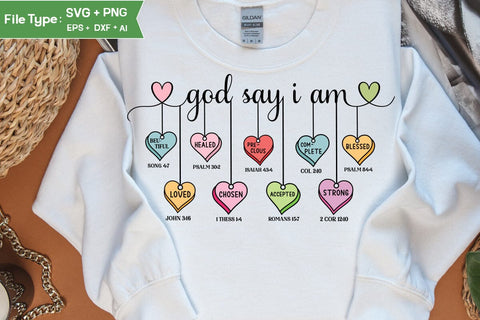 God Says I Am Valentine SVG, Valentine's Day PNG, SVG DesignPlante 503 