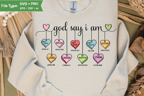 God Says I Am Valentine SVG, Valentine's Day PNG, SVG DesignPlante 503 