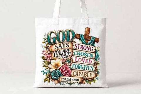 God Says You Are PNG | Christian Floral Cross Sublimation PNG SVG BillahCrafts 