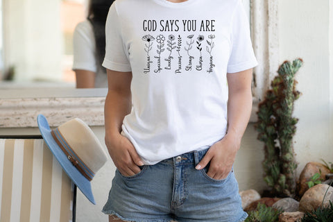 God Says You Are SVG - Flower Quote SVG SVG CraftLabSVG 