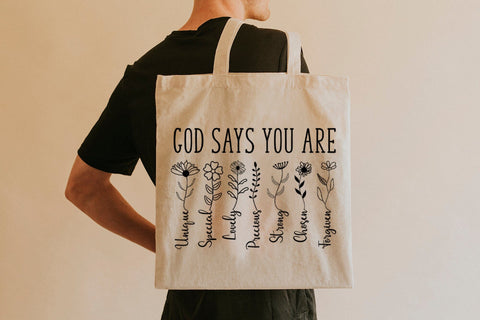 God Says You Are SVG - Flower Quote SVG SVG CraftLabSVG 