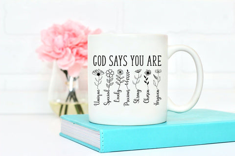 God Says You Are SVG - Flower Quote SVG SVG CraftLabSVG 