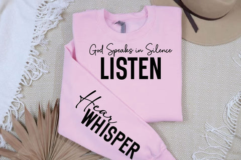 God Speaks in Silence, Listen Sleeve SVG Design SVG Designangry 