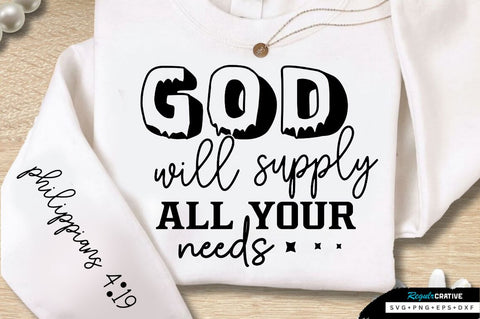 God Will Supply All Your Sleeve SVG Design SVG Regulrcrative 