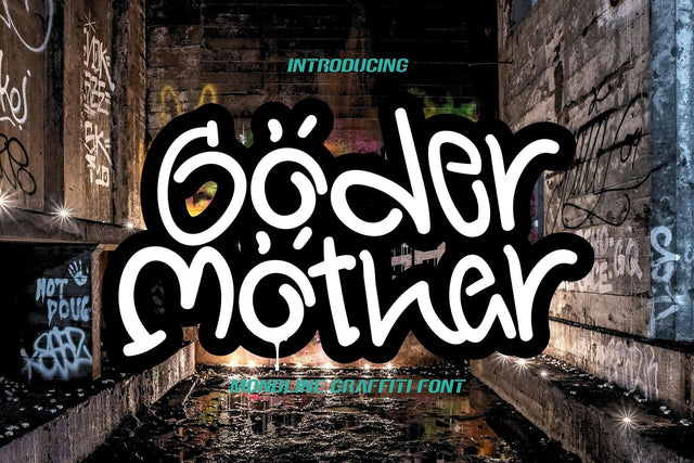 Goder Mother - Monoline Graffiti Font Mozzatype 