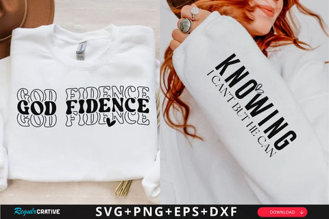 Godfidence Sleeve SVG Design, Christian Sleeve SVG, Faith SVG Design, Jesus Sleeve SVG SVG Regulrcrative 