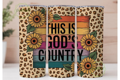 God's Country Sunflower 20oz Tumbler Sublimation PixelChick 