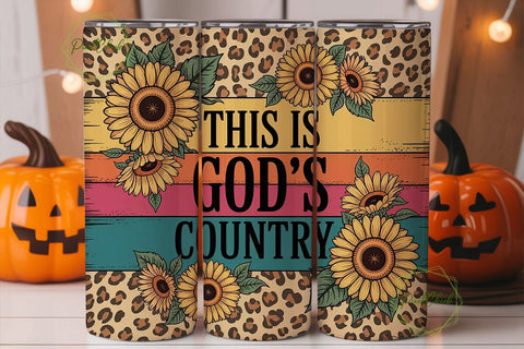 God's Country Sunflower 20oz Tumbler Sublimation PixelChick 