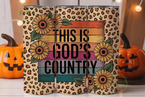 God's Country Sunflower 20oz Tumbler Sublimation PixelChick 