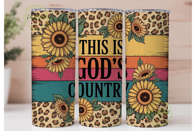 God's Country Sunflower 20oz Tumbler Sublimation PixelChick 