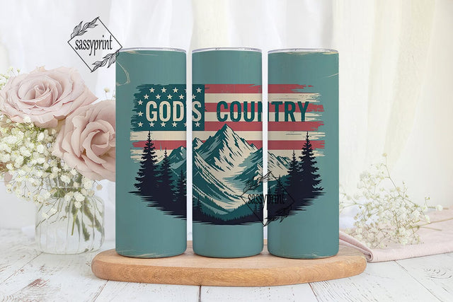 God's Country Tumbler Wrap 20oz Sublimation sassyprint 