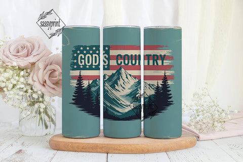 God's Country Tumbler Wrap 20oz Sublimation sassyprint 