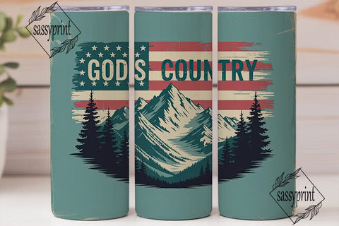 God's Country Tumbler Wrap 20oz Sublimation sassyprint 