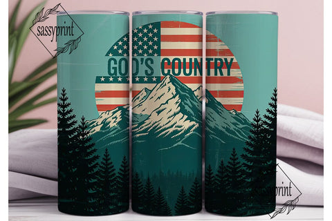 God's Country Tumbler Wrap 20oz Sublimation sassyprint 