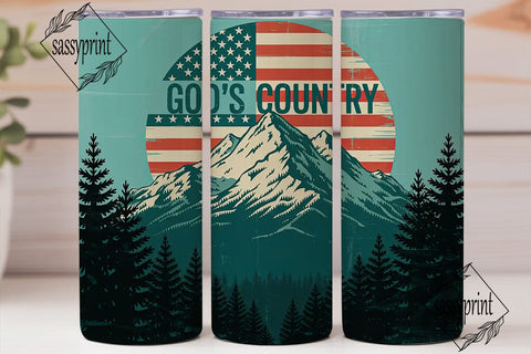God's Country Tumbler Wrap 20oz Sublimation sassyprint 