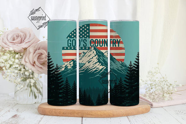God's Country Tumbler Wrap 20oz Sublimation sassyprint 