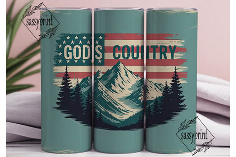 God's Country Tumbler Wrap 20oz Sublimation sassyprint 