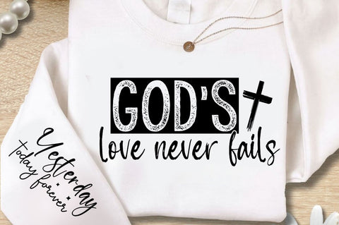 Gods Love Never Fails Sleeve SVG Design SVG Regulrcrative 