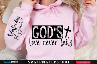 Gods Love Never Fails Sleeve SVG Design SVG Regulrcrative 