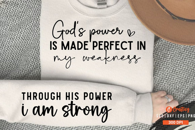 Gods power is made perfect in my weakness Sleeve SVG SVG Designangry 