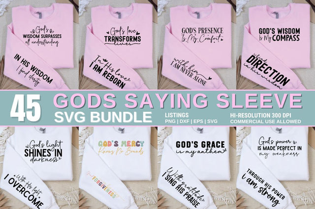 Gods saying Sleeve SVG Design Bundle SVG Designangry 