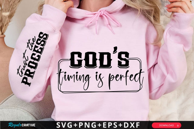 Gods Timing Is Perfect Sleeve SVG Design SVG Regulrcrative 