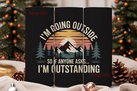 Going Outside Tumbler Wrap Sublimation DesignSVG 